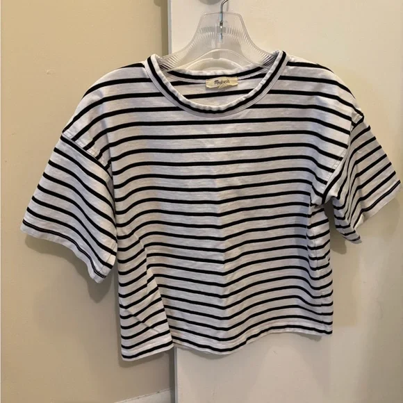 Madewell Everday Boxy crop tee in stripe - Picture 5 of 5